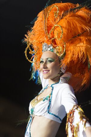 TENERIFE, JANUARY 30: Group in The carnival the Santa Cruz de Tenerife, during different contests of...