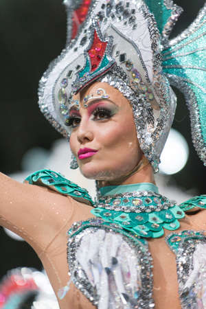 TENERIFE, JANUARY 30: Group in The carnival the Santa Cruz de Tenerife, during different contests of Carnival groups. JANUARY 30, 2016, Tenerife (Canary Islands) Spain.のeditorial素材