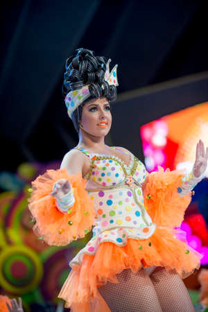 TENERIFE, JANUARY 30: Group in The carnival the Santa Cruz de Tenerife, during different contests of Carnival groups. JANUARY 30, 2016, Tenerife (Canary Islands) Spain.のeditorial素材