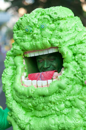 TENERIFE, FEBRUARY 9: Group in The Carnival in Santa Cruz de Tenerife, during different contests of Carnival Groups. February 9, 2016 Tenerife (Canary Islands) Spain.のeditorial素材