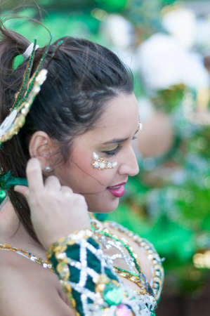 TENERIFE, FEBRUARY 9: Group in The Carnival in Santa Cruz de Tenerife, during different contests of...