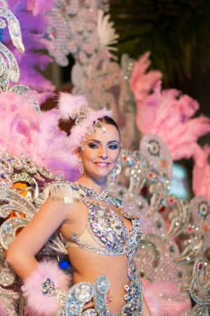 TENERIFE, FEBRUARY 9: Group in The Carnival in Santa Cruz de Tenerife, during different contests of Carnival Groups. February 9, 2016 Tenerife (Canary Islands) Spain.のeditorial素材