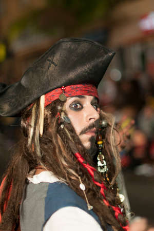 TENERIFE, FEBRUARY 9: Group in The Carnival in Santa Cruz de Tenerife, during different contests of Carnival Groups. February 9, 2016 Tenerife (Canary Islands) Spain.のeditorial素材