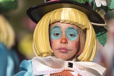 TENERIFE, FEBRUARY 25: Carnival groups and costumed characters, parade through the streets of the...