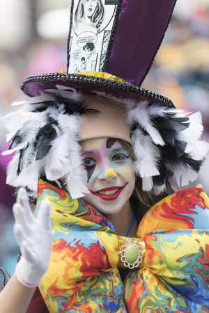 TENERIFE, FEBRUARY 28: Groups in the Carnival the Santa Cruz de Tenerife during different contests and grand parade of carnival groups FEBRUARY 28, 2017 Tenerife (Canary Islands) Spainのeditorial素材