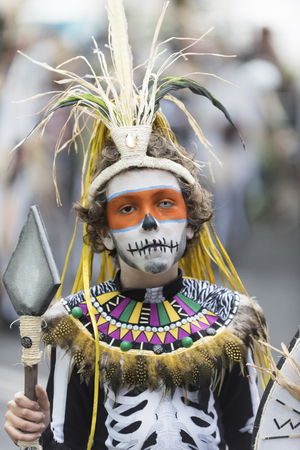 TENERIFE, FEBRUARY 28: Groups in the Carnival the Santa Cruz de Tenerife during different contests and grand parade of carnival groups FEBRUARY 28, 2017 Tenerife (Canary Islands) Spainのeditorial素材