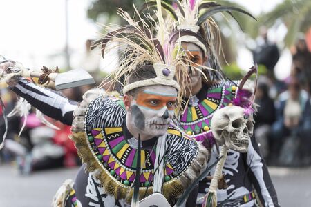 TENERIFE, FEBRUARY 28: Groups in the Carnival the Santa Cruz de Tenerife during different contests...