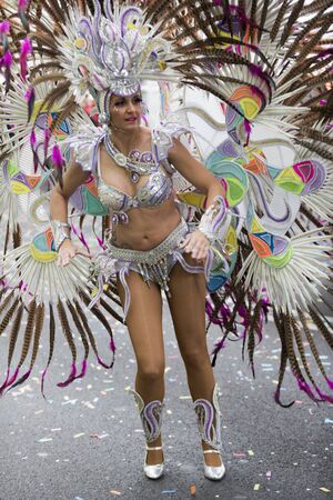 TENERIFE, FEBRUARY 28: Groups in the Carnival the Santa Cruz de Tenerife during different contests...