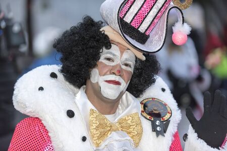 TENERIFE, FEBRUARY 28: Groups in the Carnival the Santa Cruz de Tenerife during different contests and grand parade of carnival groups FEBRUARY 28, 2017 Tenerife (Canary Islands) Spainのeditorial素材