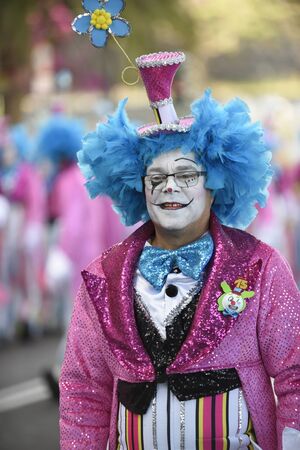TENERIFE, SPAIN - MARCH 05, 2019 The Carnival in the streets is pure color, fun and a lot of rhythm. March 05, 2019のeditorial素材