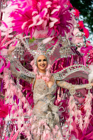 TENERIFE, SPAIN - FEBRUARY 22, 2020: Carnival Festival in the streets of Santa Cruz de Tenerife. February 22, 2020のeditorial素材