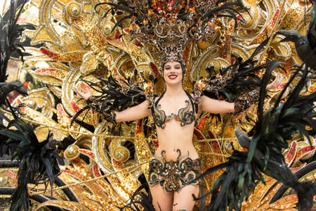 TENERIFE, SPAIN - FEBRUARY 22, 2020: Carnival Festival in the streets of Santa Cruz de Tenerife....