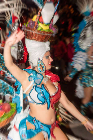 TENERIFE, SPAIN - FEBRUARY 22, 2020: Carnival Festival in the streets of Santa Cruz de Tenerife....