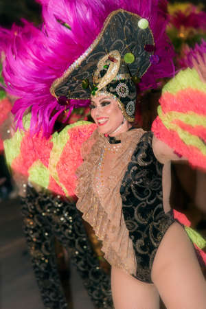 TENERIFE, SPAIN - FEBRUARY 22, 2020: Carnival Festival in the streets of Santa Cruz de Tenerife....