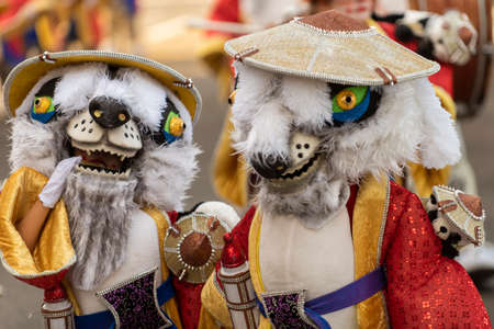 TENERIFE, SPAIN - FEBRUARY 22, 2020: Carnival Festival in the streets of Santa Cruz de Tenerife. February 22, 2020のeditorial素材