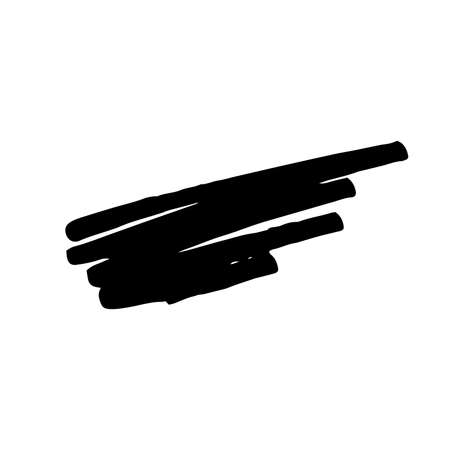 Hand drawn black ink brash stroke. Simple abstract element. Single, careless painted vector. Black, isolated on a white background. Grunge design.のイラスト素材