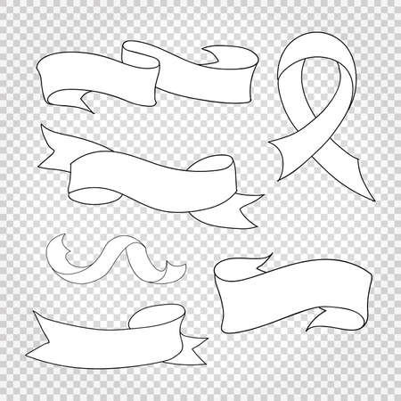 Ribbons collection. Vector illustration isolatedのイラスト素材