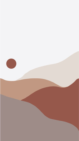 Background with mountain silhouette. Abstract landscape with brown and white colors. Vector illustrationのイラスト素材