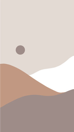Abstract landscape with brown and white colors. Vector background with mountain silhouette.のイラスト素材