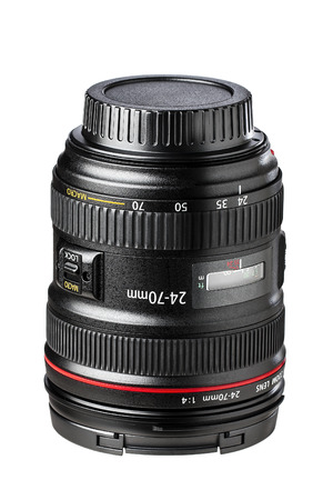 Photographic standard zoom lens isolatedの写真素材