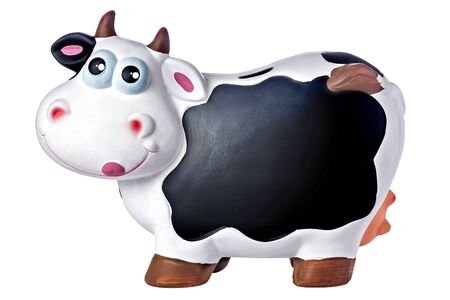 Porcelain cow piggybank isolatedの写真素材