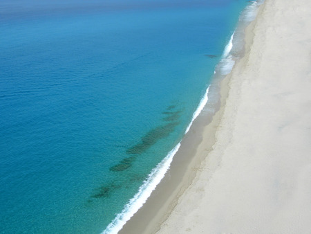 Top view of beach and water edgeのeditorial素材