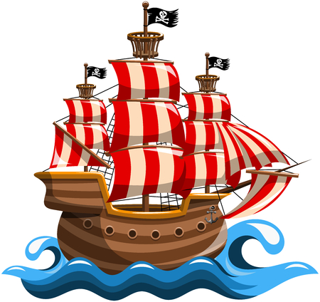 Pirate Vessel Isolatedのイラスト素材