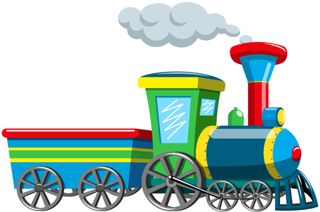 Colorful cartoon train isolated stemのイラスト素材