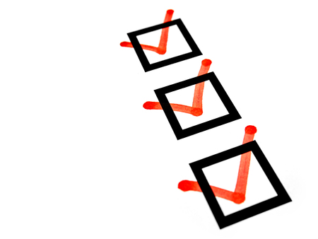 red marks on checkboxes of checklist