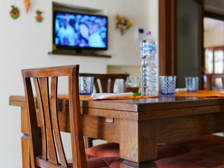 Table set for lunchの写真素材