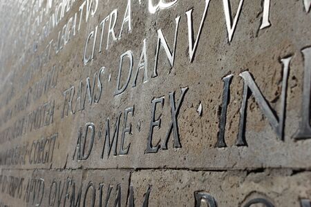 Ara Pacis Augustae Wall in Rome closeupの写真素材