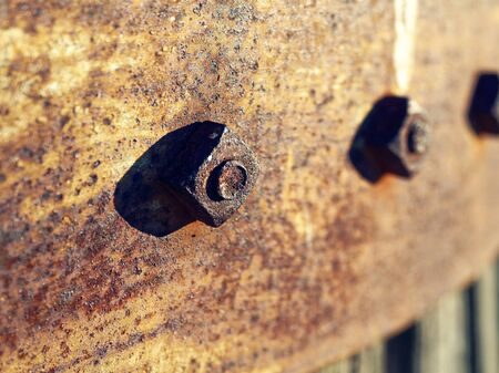 closeup of rusty boltの写真素材