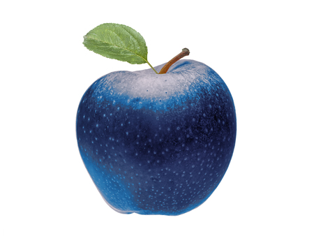 Unhealthy blue apple isolated
