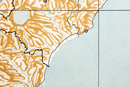 Nameless geographic map printed on paper