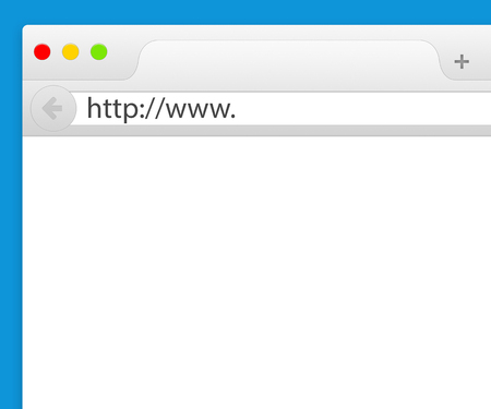 Closeup illustration of blank web browser page
