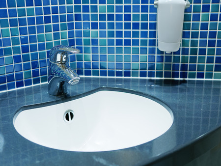 Faucet or tap sink bathroom closeupの写真素材