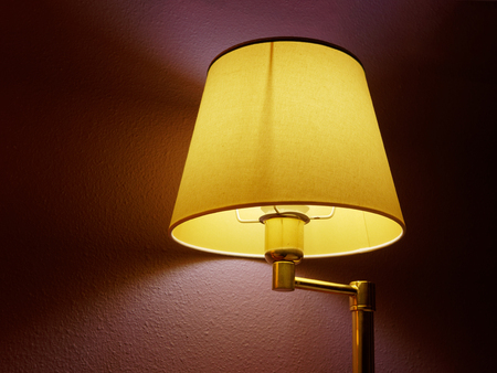Table lamp at nightの写真素材