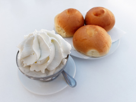Granita Brioches Sicilian Italy Breakfastの写真素材