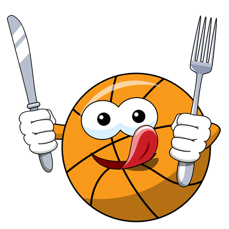 basketball ball cartoon funny character isolated on whiteのイラスト素材