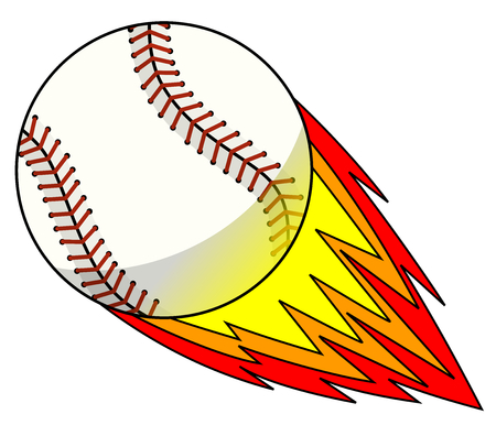 Baseball ball character mascot cartoon explosive hit vector isolated on whiteのイラスト素材