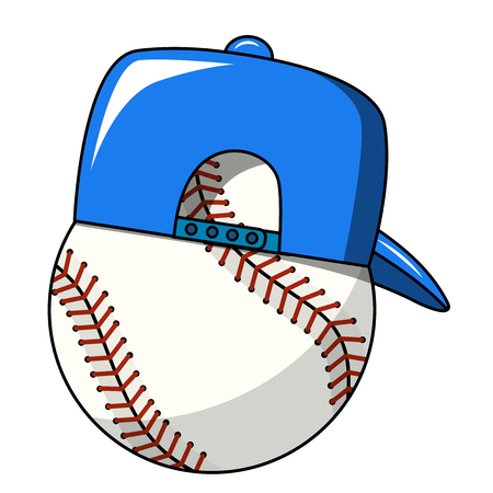 Baseball ball cap character mascot cartoon vector isolated on whiteのイラスト素材