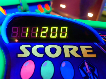 Score result display electronic game close upの写真素材