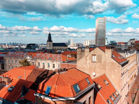 aerial view of bruxelles belgiumの写真素材