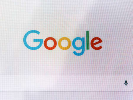 Milan, Italy - October 2019: Google on the screen Google is world's most popular search engineのeditorial素材