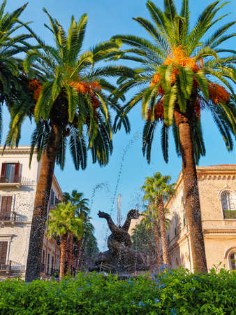 Immaculate Mary Square in Taranto Apulia Italyの写真素材
