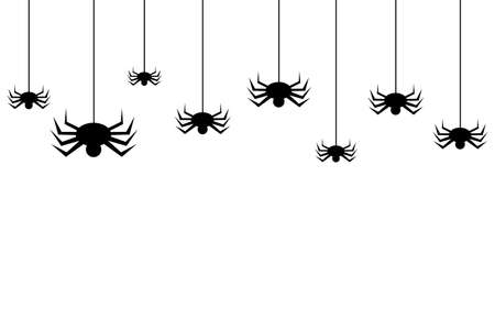 Halloween decoration spider web border vector illustration isolatedのイラスト素材