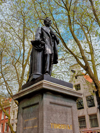 Statue Of Johan Rudolph Thorbecke At The Thorbeckeplein Square Amsterdam The Netherlands 2018の写真素材