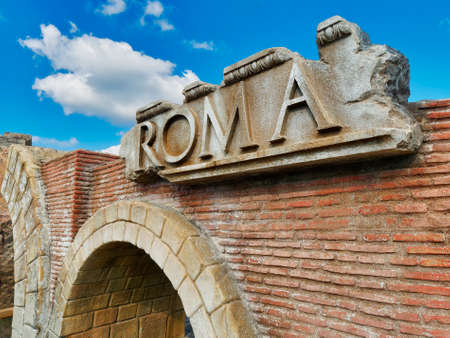 Roma Rome Caput mundi stones wall empire ancient destination archeologyの写真素材