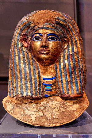 ancient Egypt Egyptian gold face pharaoh maskの写真素材