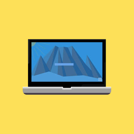 modern computer vector drawing of a laptop computerのイラスト素材